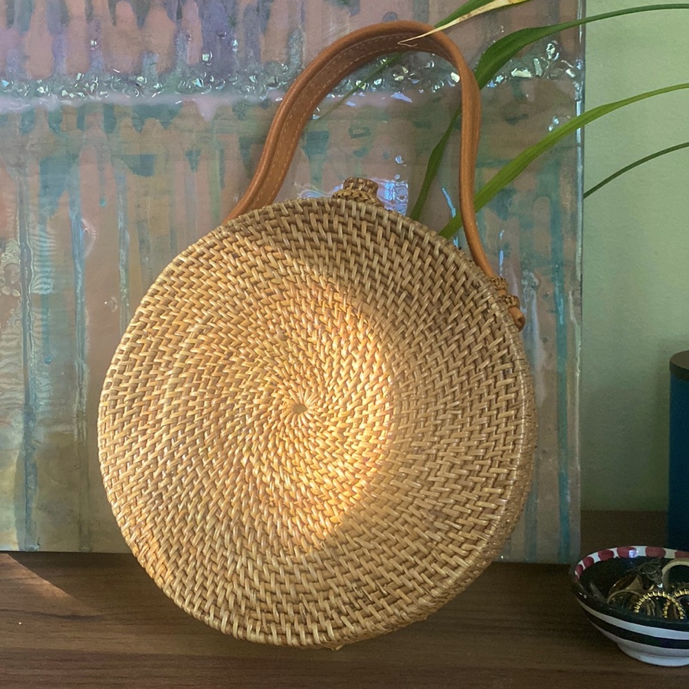 Amerii woven wicker rattan handbag